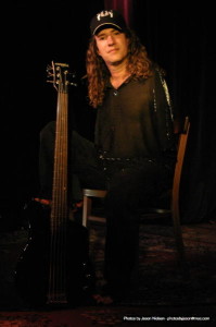 Mark Goffney, multi-talented bassist/singer with "Big Toe" plays an EXB-5 bass with his toes!